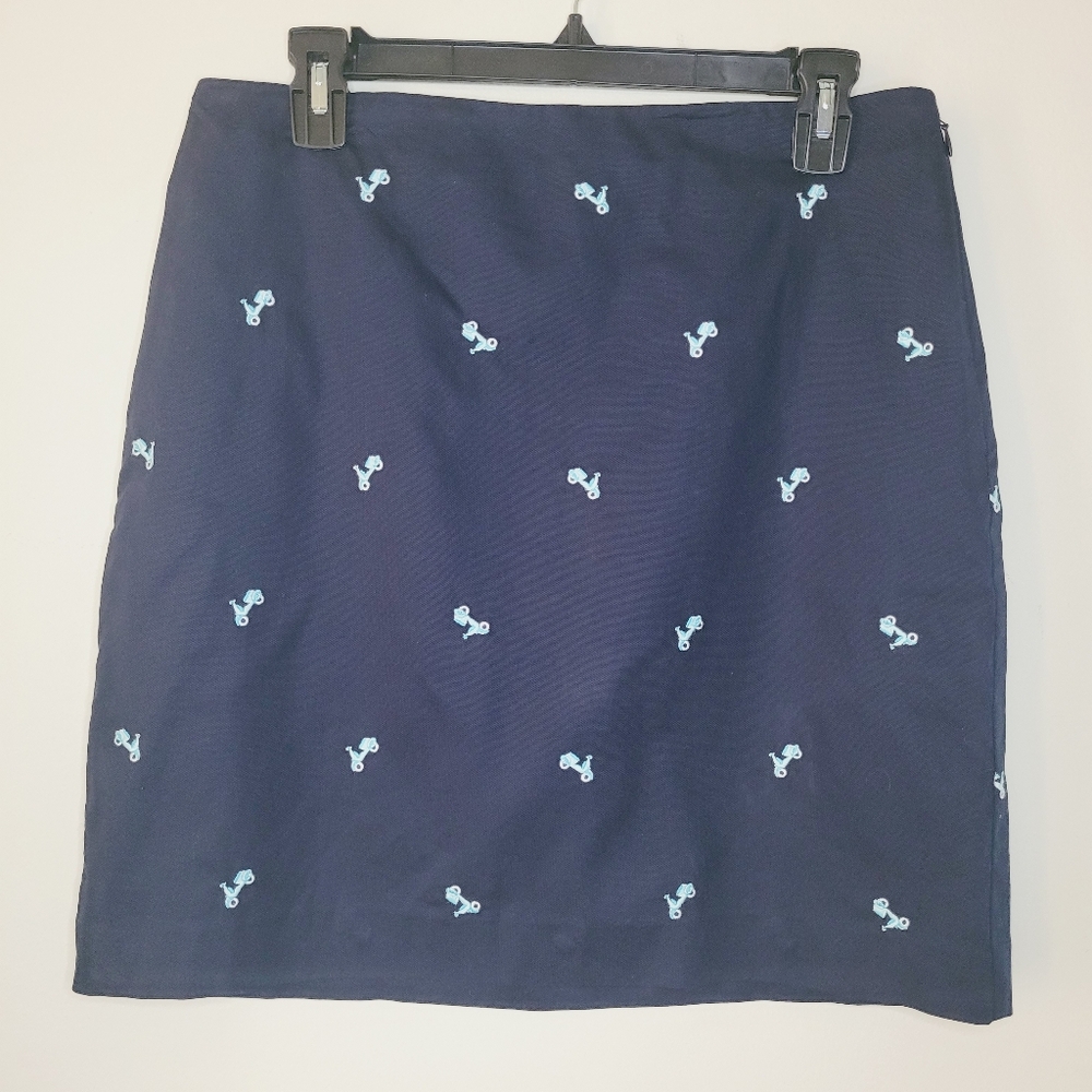 Talbots A-Line Skirt Womens Size 6 Short  Scooter Novelty Print Golf Travel Cute